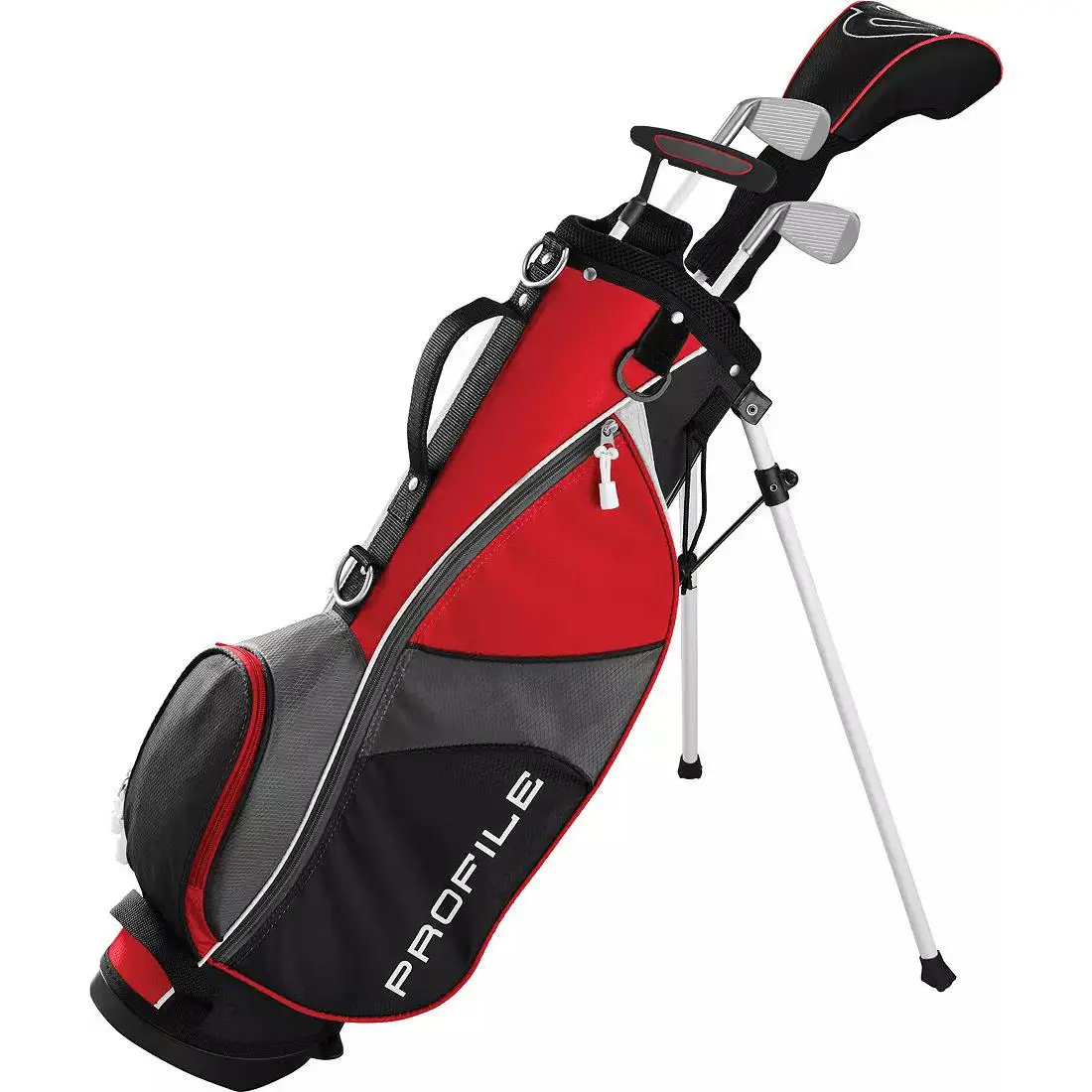 Wilson Kids Profile Jgi 6-Piece Junior Golf Set Driver Iron Putter Stand Bag - Lie Angle: Black