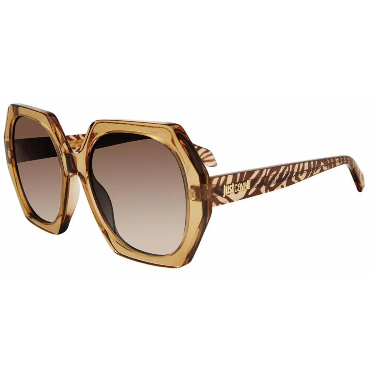 Just Cavalli Sjc 087 V Shiny Transparent Beige 0913 Size 56 Sunglasses