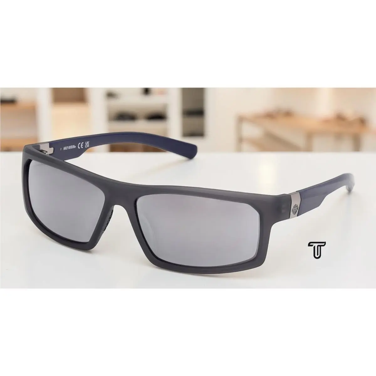 Harley Davidson HD00023 20X Injected Grey Other Blue Mirror 62mm Mens Sunglasses