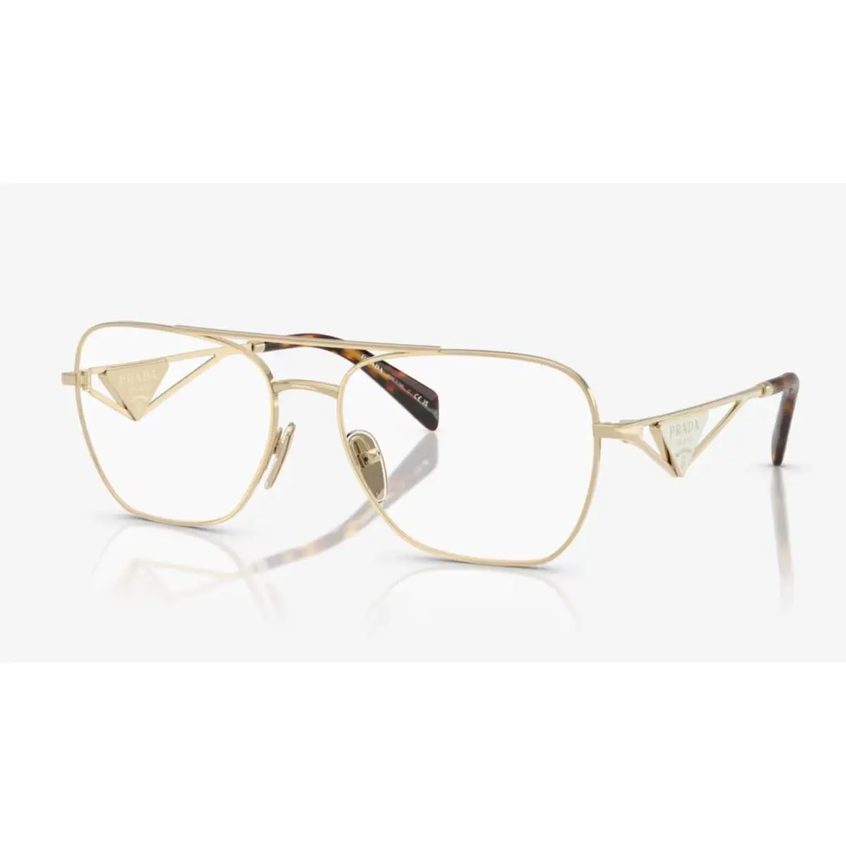 Prada Aviator Eyeglasses Vpr B50 ZVN-1O1 57-17 140 Pale Gold White Frames