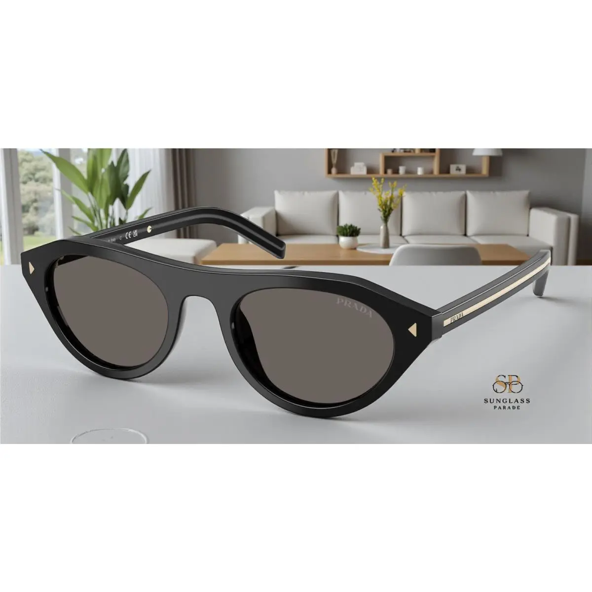 Prada PR B15SF 16K731 Black Dark Grey 52 mm Women`s Sunglasses