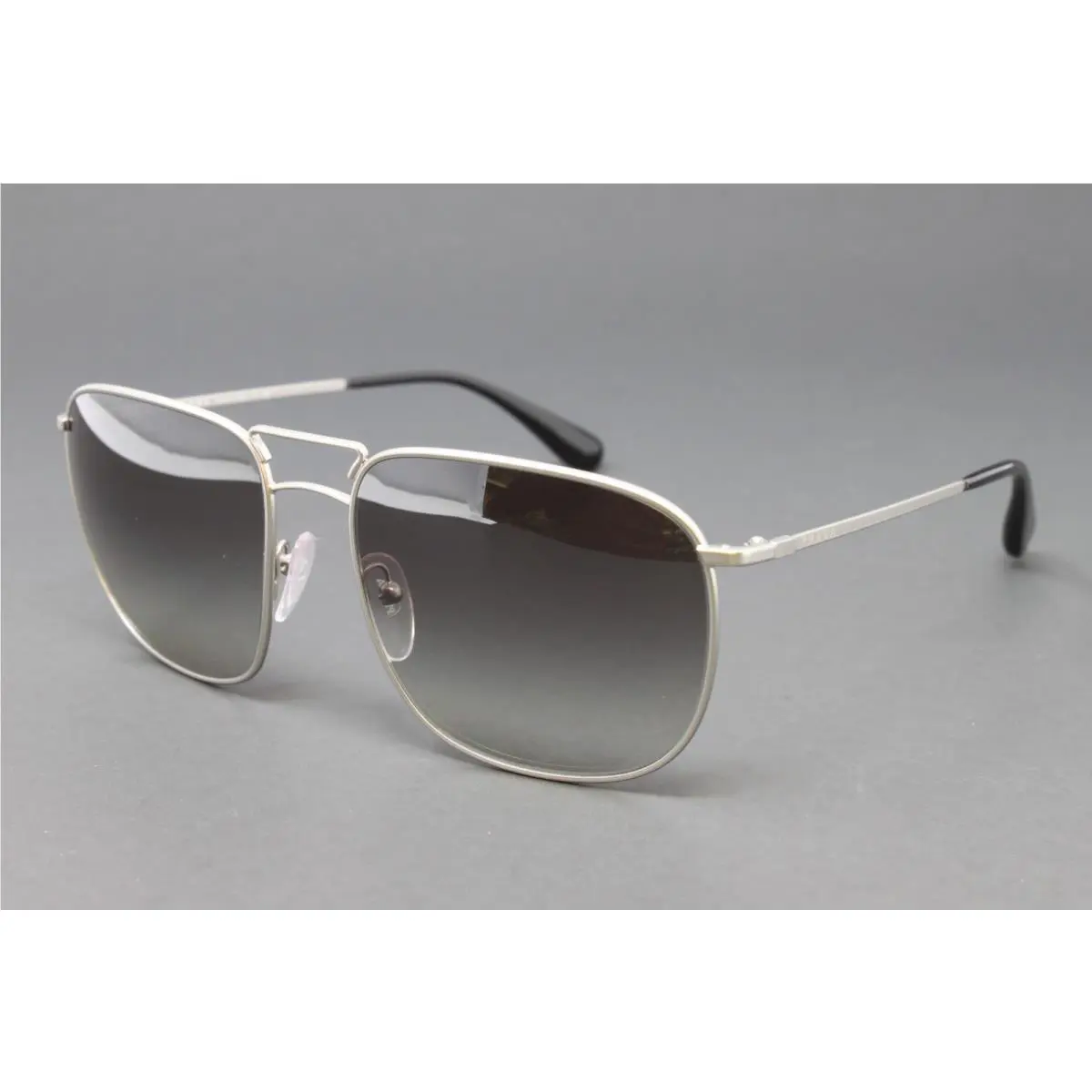 Prada PR52TS-1AP4S1 Men`s Sunglasses Matte Silver 60mm Square Metal Frame