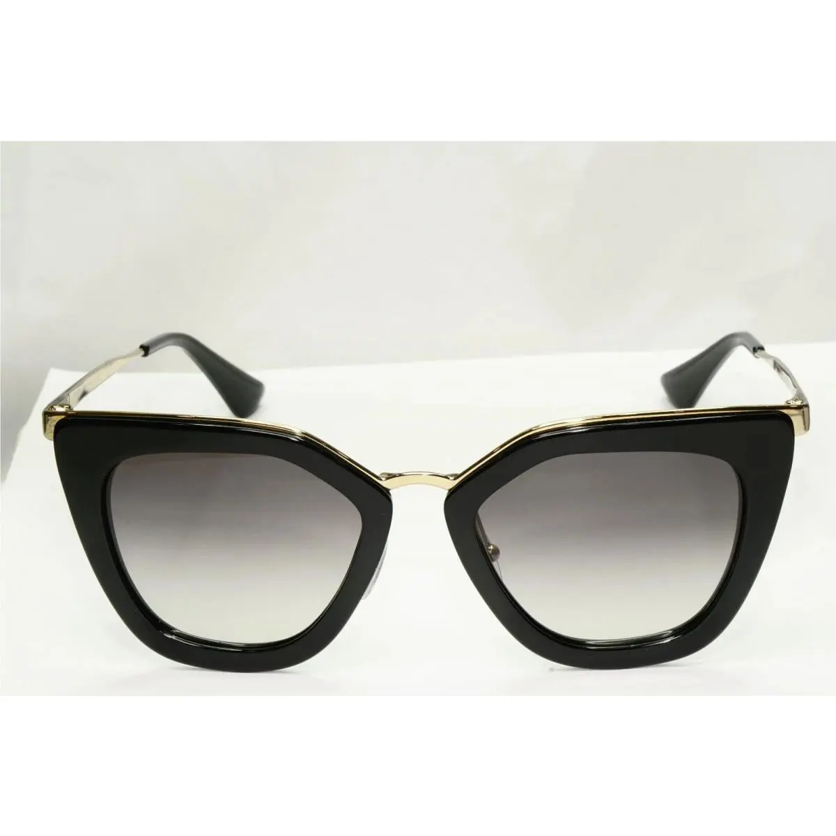 Prada Cinema Spr 53S 1AB-0A7 Sunglasses Gold Square Gradient Grey