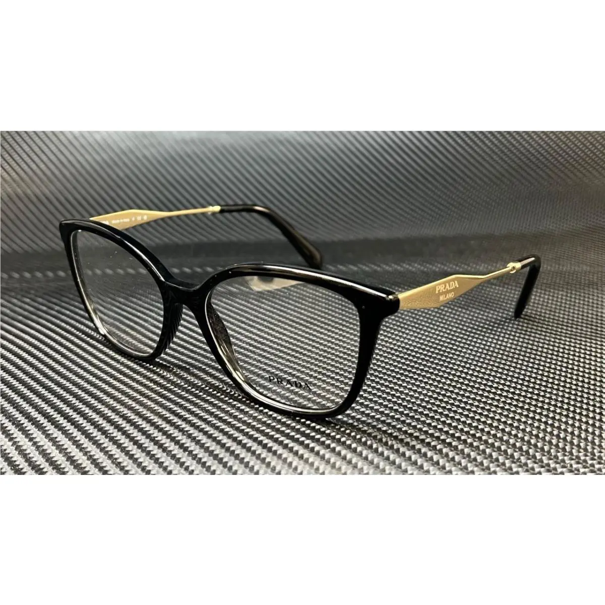 Prada PR 02ZV 1AB1O1 Black Gold Women`s 54 mm Eyeglasses