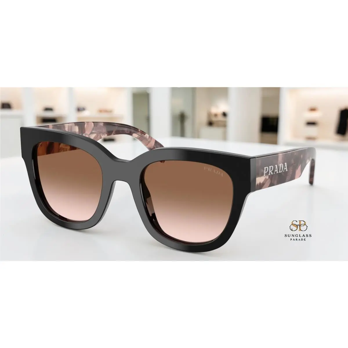 Prada PR C04S 28F90P Black Brown Gradient 52 mm Women`s Sunglasses