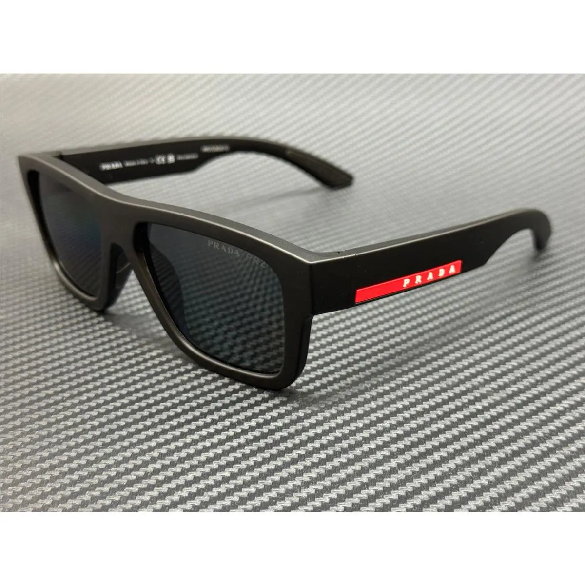 Prada Linea Rossa PS 04ZS DG002G Black Grey Polarized Men`s 56 mm Sunglasses