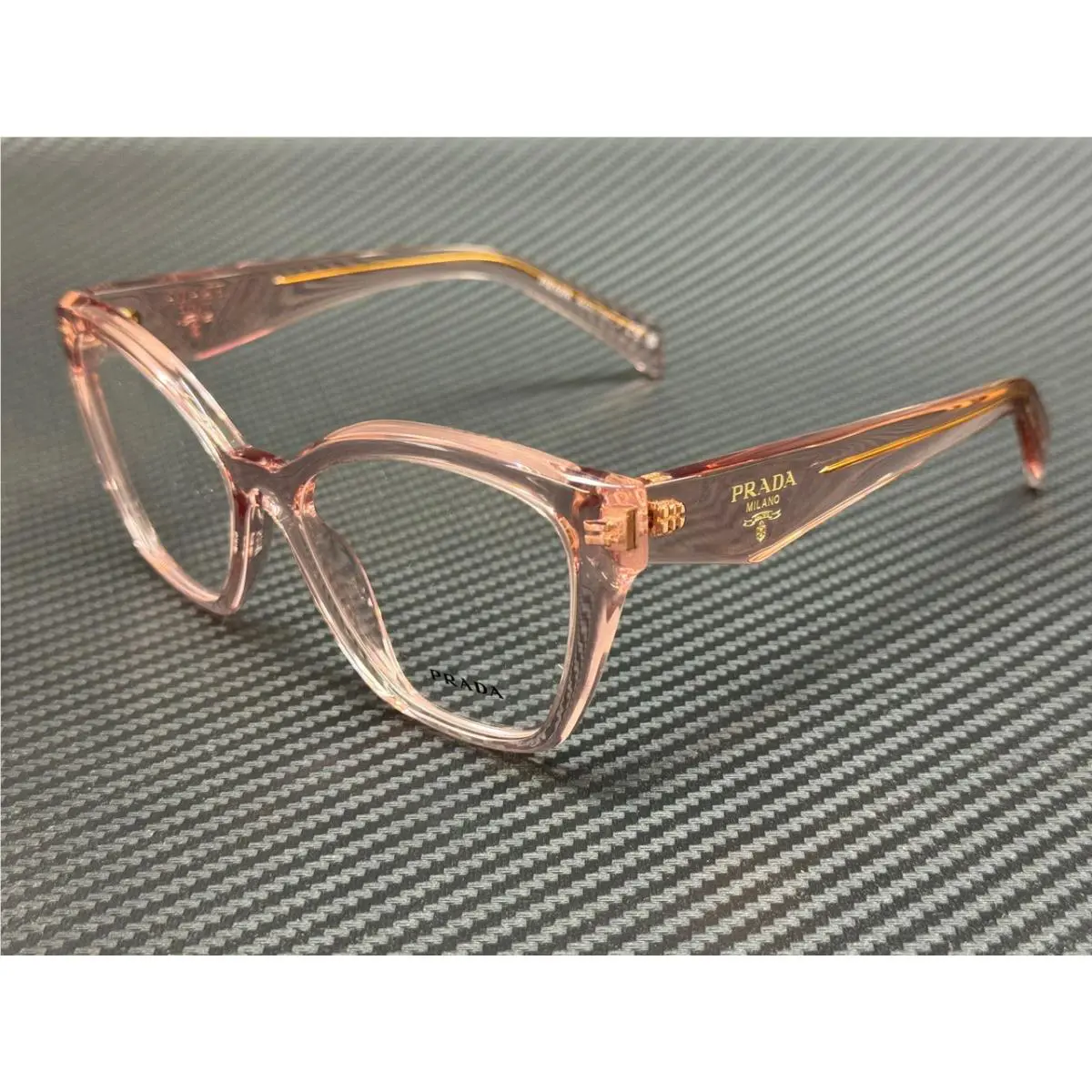 Prada PR 20ZV 19Q1O1 Transparent Peach Women`s 54 mm Eyeglasses