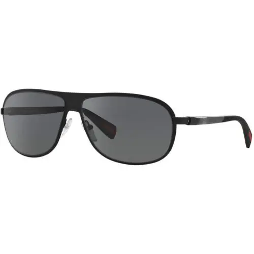 Prada Sport PS56OS DG01A1 Aviator Sunglasses 62mm Black Rubber / Dark Grey Lens