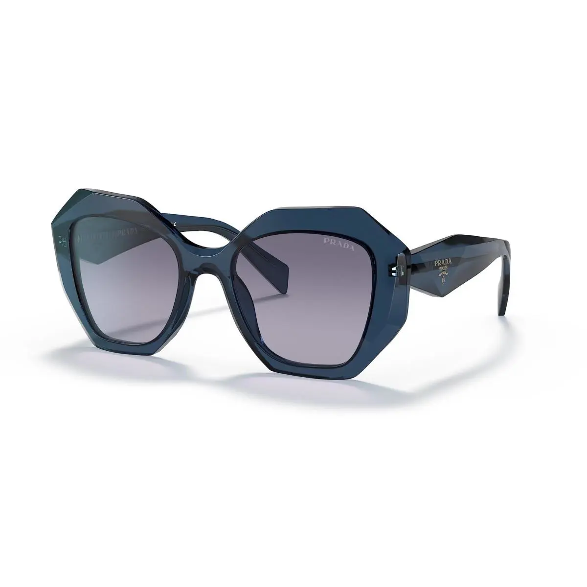 Prada PR16WS 08Q08I Sunglasses Blue Transparent/light Violet Gradient Blue Lens