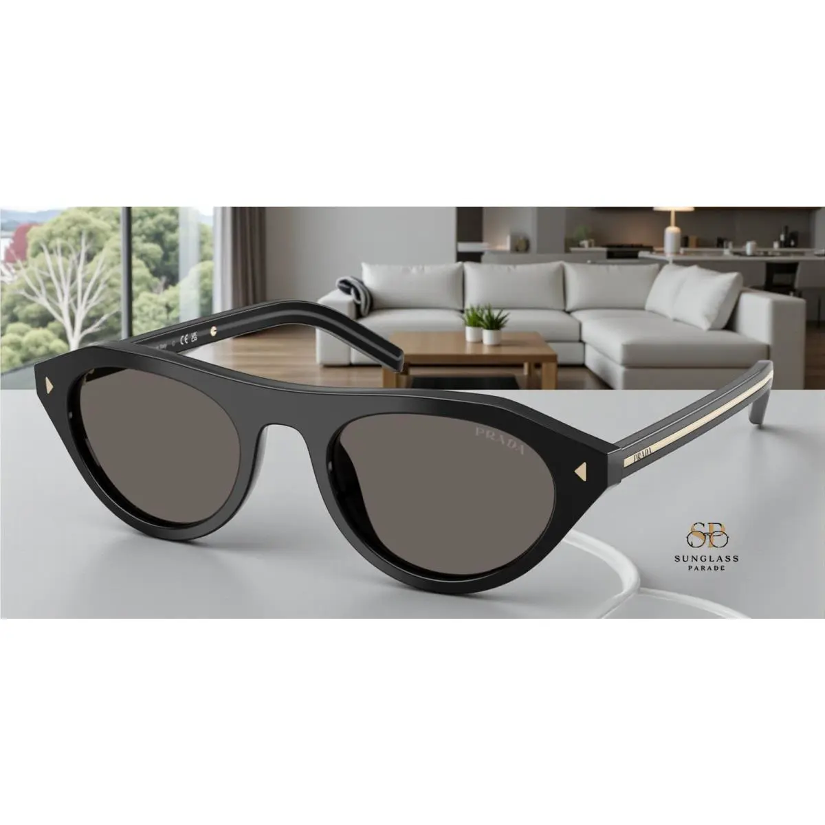 Prada PR B15S 16K731 Black Dark Grey 51 mm Women`s Sunglasses