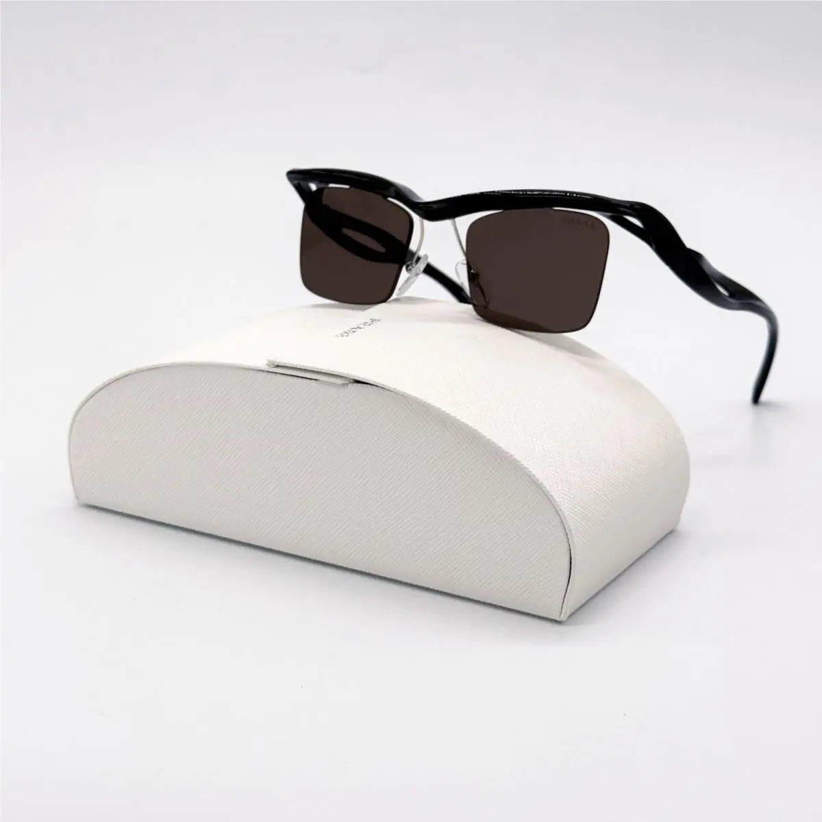 Prada Sunglasses PRA15S 1AB8C1 Square Brown Unisex Eyewear PR A15S Spr A15S