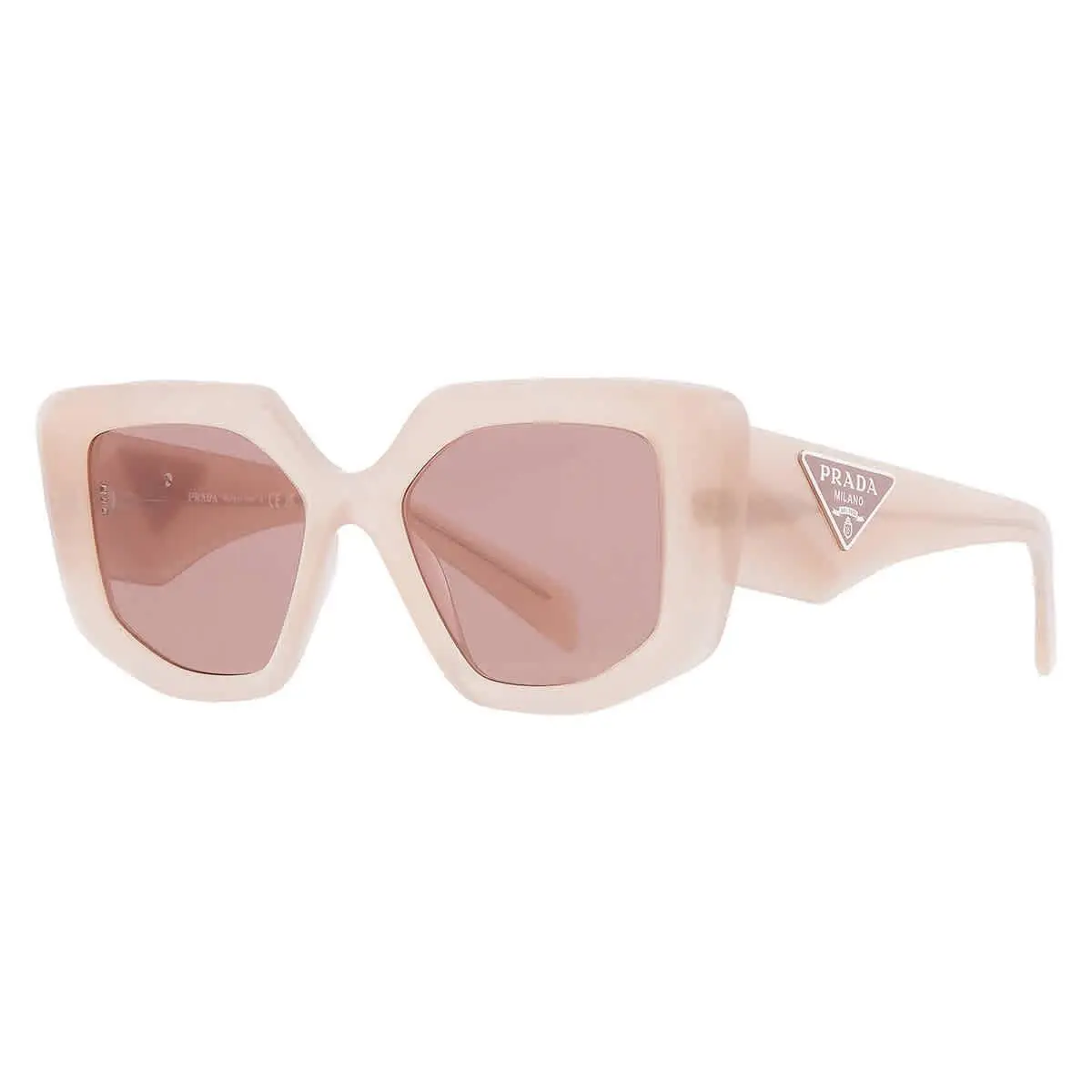 Prada Light Brown Irregular Ladies Sunglasses PR 14ZS 19R10D 50 PR 14ZS 19R10D