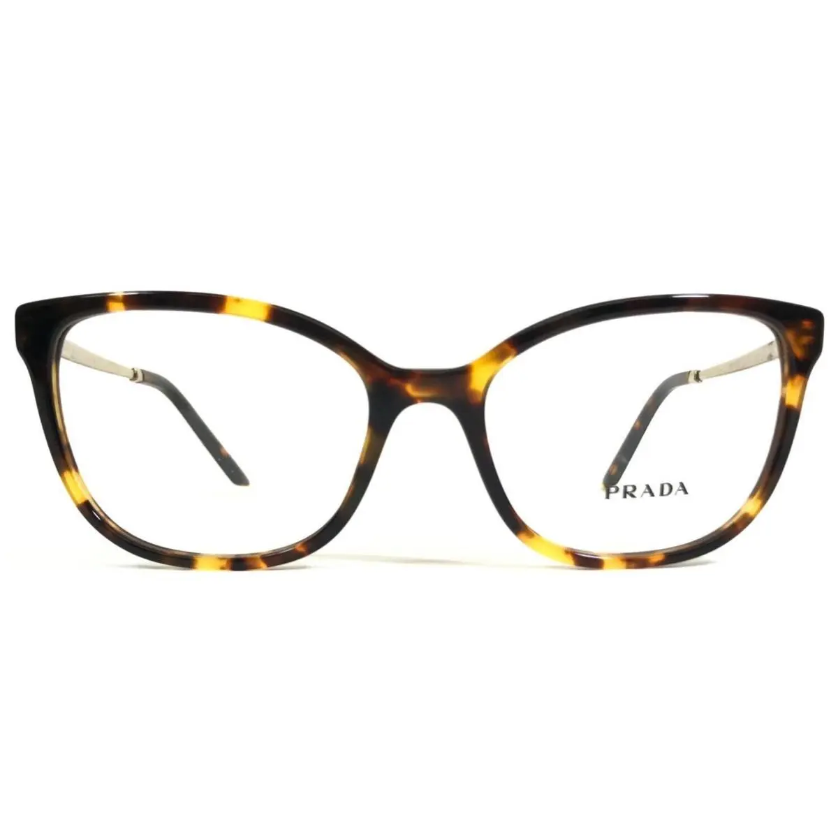 Prada Eyeglasses Frames Vpr 07W VAU-1O1 Brown Tortoise Gold Cat Eye 52-17-140