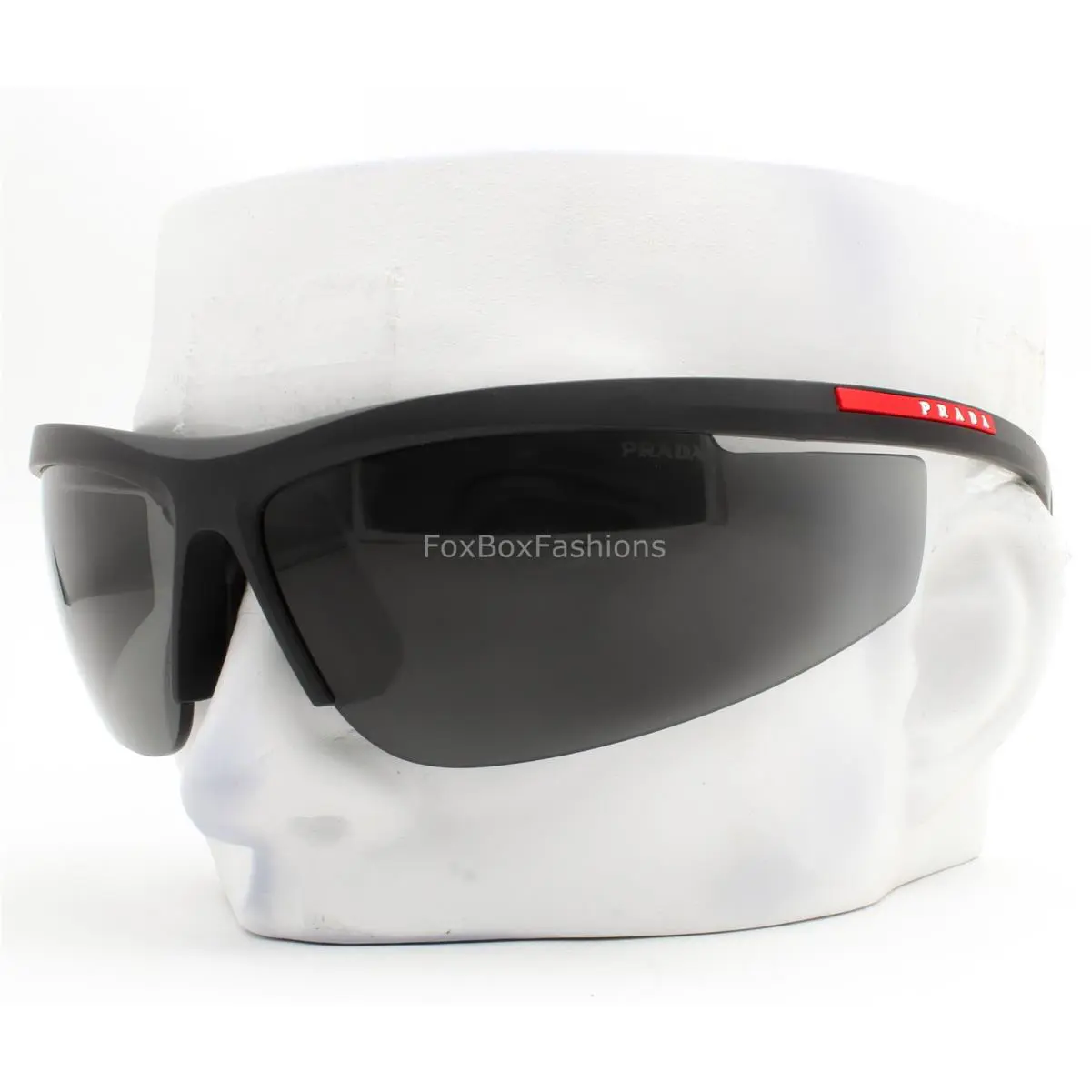 Prada Linea Rossa Shield Sunglasses Matte Black Sps A02 1BO-5S0 with Case