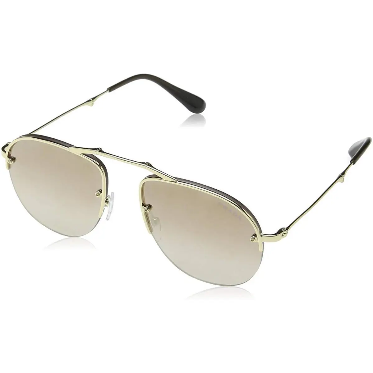 Prada PR 54US Folding Sunglasses Gold/gradient Mirror Lens - Rare