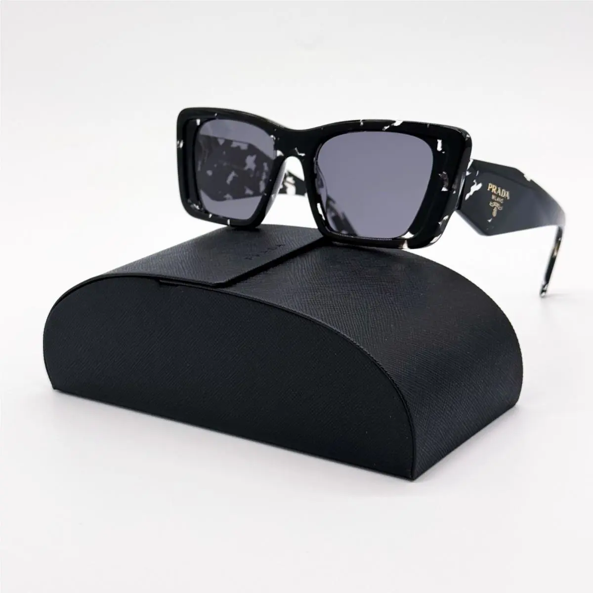 Prada Sunglasses PR08YS 15S5Z1 Black White Women Eyewear PR 08YS Spr 08Y