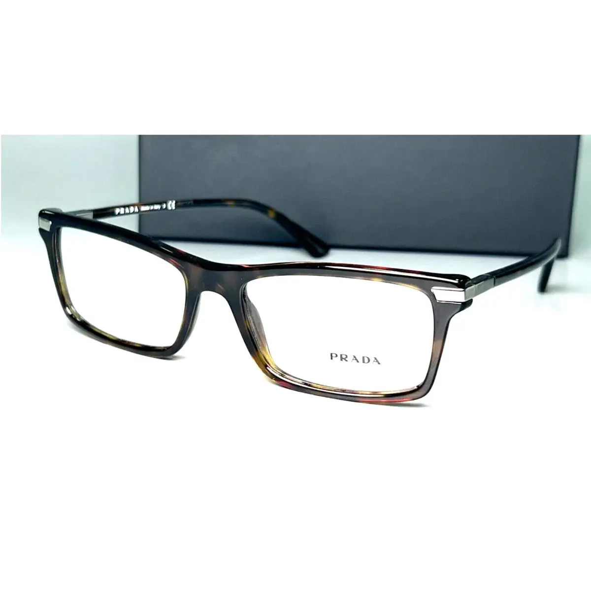 Prada Eyeglasses Vpr 03Y 2AU-1O1 56-17 150 Havana Tortoise Large Wide Frames