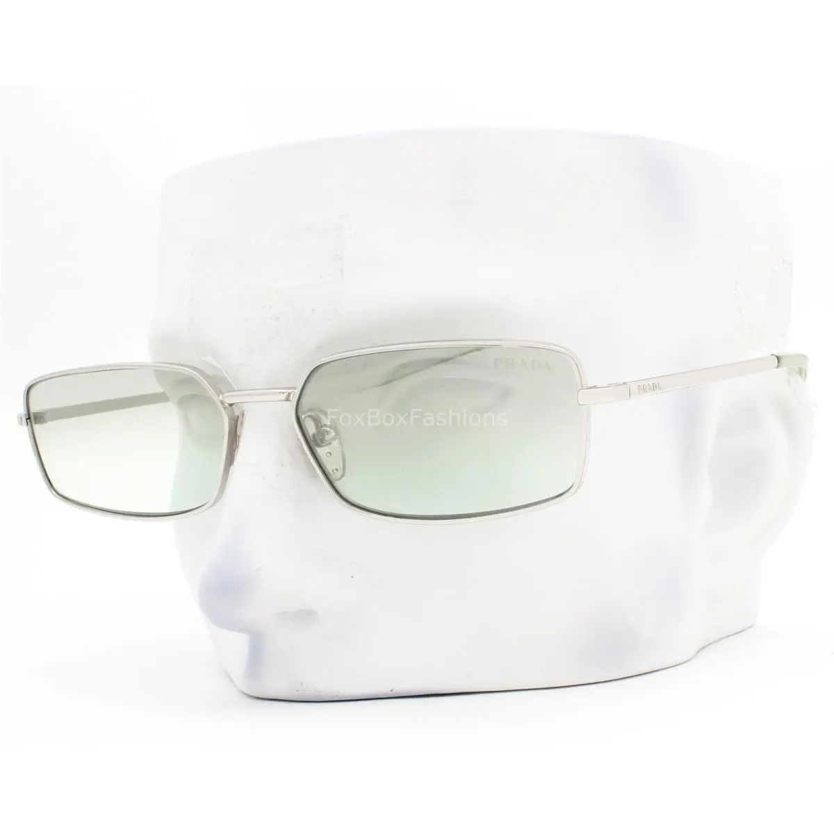 Prada Sunglasses Shiny Silver Green Silver Gradient Spr A60 1BC-80G with Case