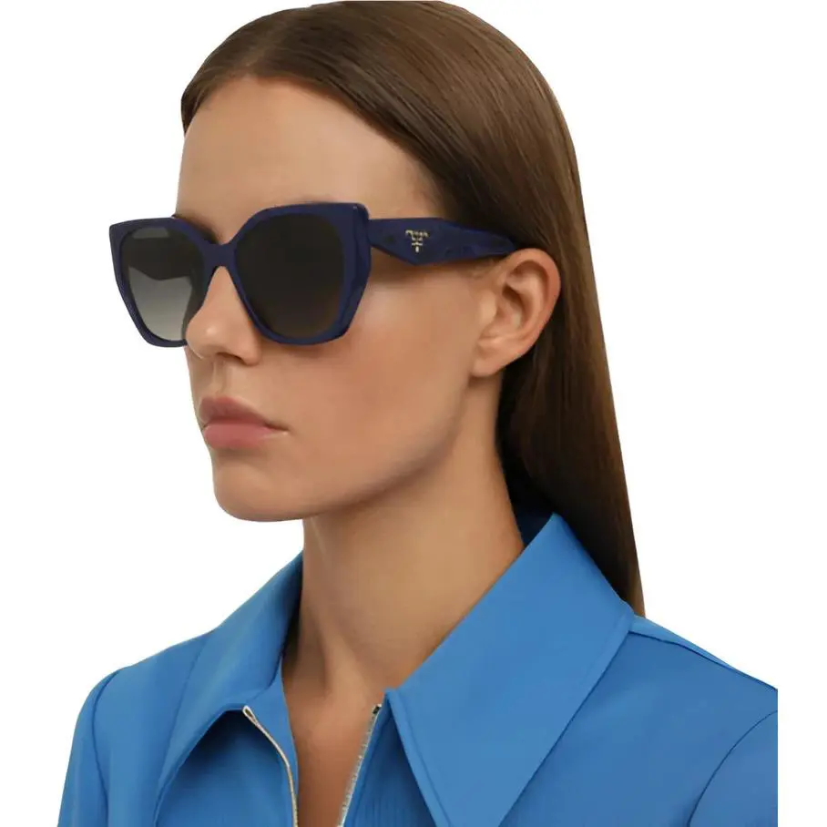Prada Sunglasses PR19ZS 18D5W1 Oversized Blue Women Eyewear PR 19ZS Spr 19Z