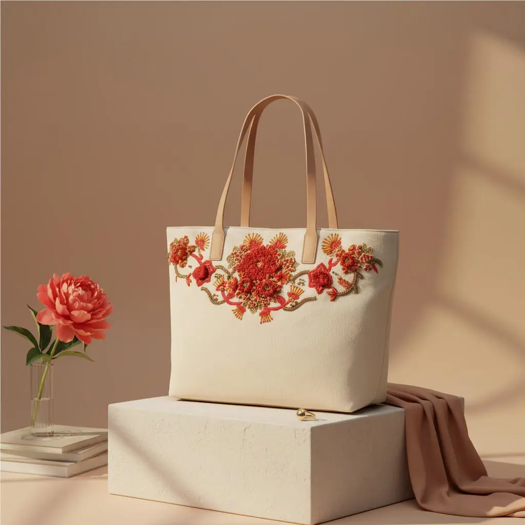 Tory Burch Rodeo Tote Bag Limited Edition Bohemian Chic Canvas Carryall Handbag
