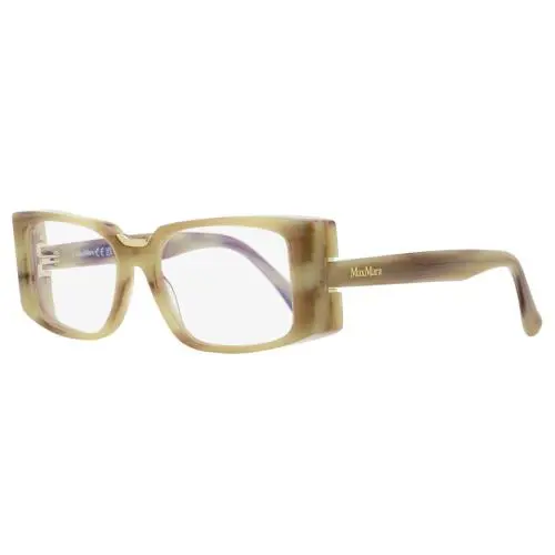 Max Mara Rectangular Blue Block Eyeglasses MM5157-B 060 Beige Horn 54mm