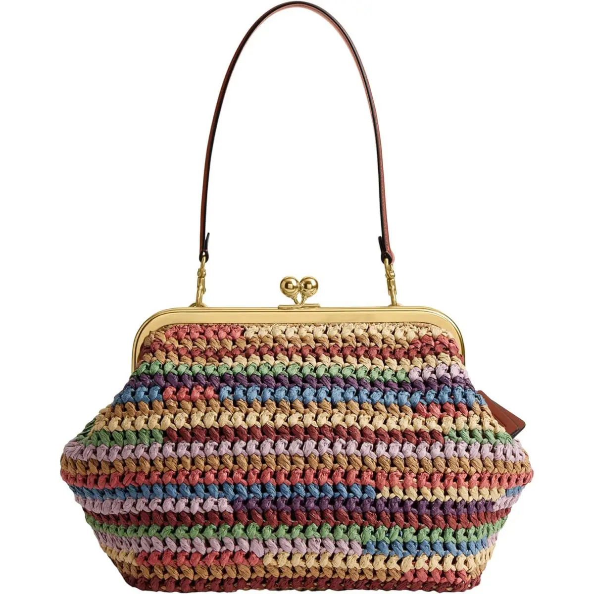 Coach Kisslock Frame Bag 27 in Straw