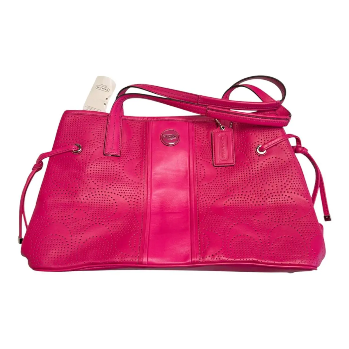 Coach Sis Perforated Leather Caryall Purse Tote Bag F21938