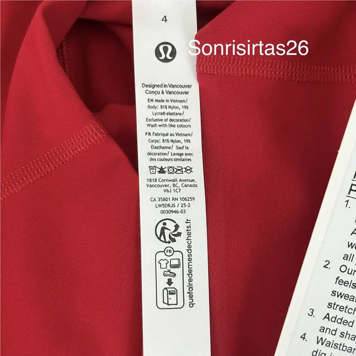 Lululemon clothing - Red 3