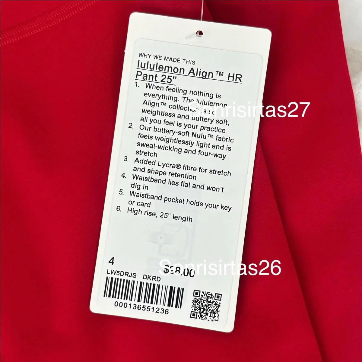 Lululemon clothing - Red 4