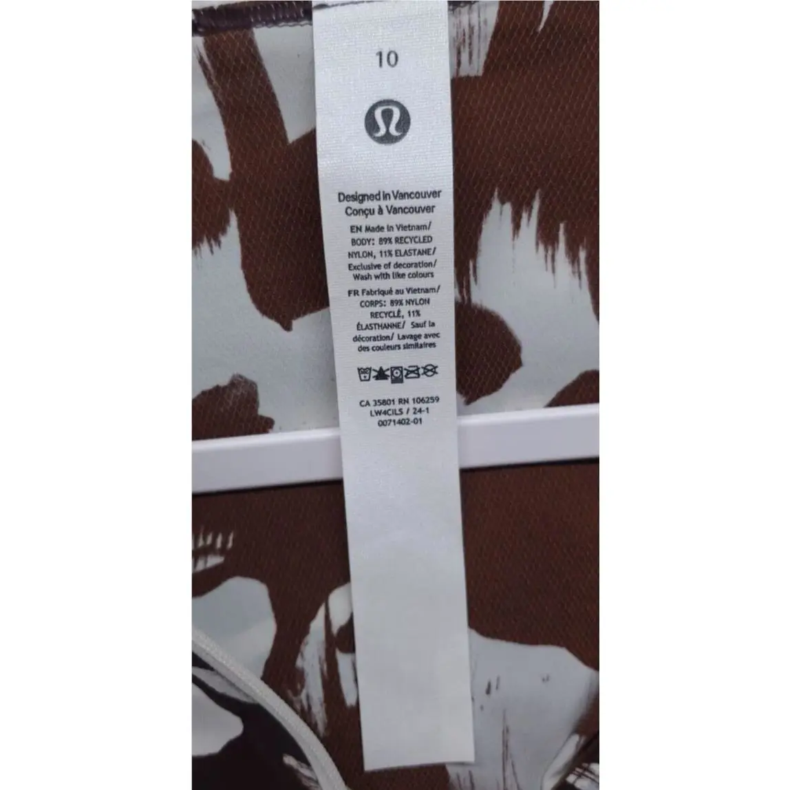 Lululemon clothing - Monarch Bloom Bone / Espresso 10