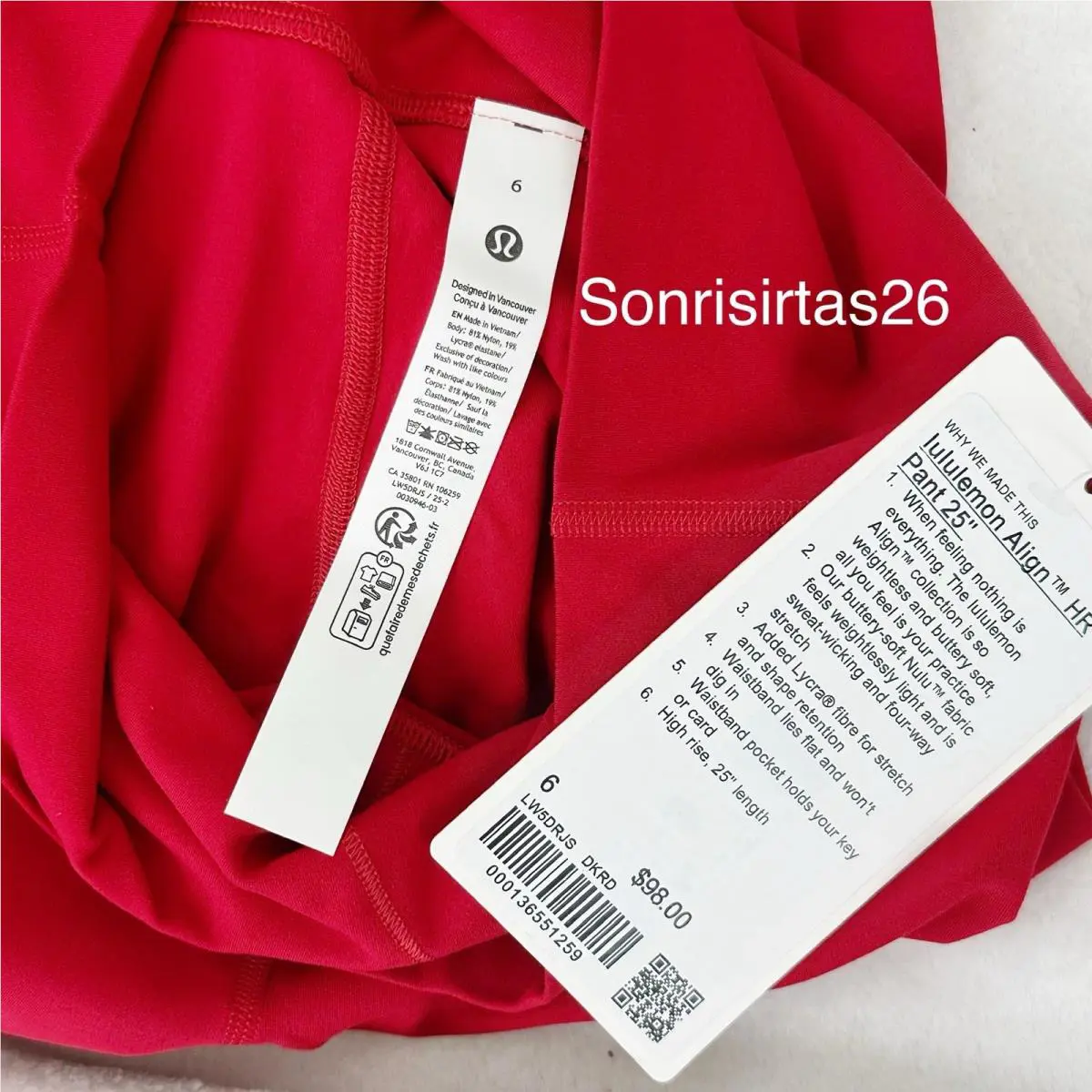 Lululemon clothing - Red 8