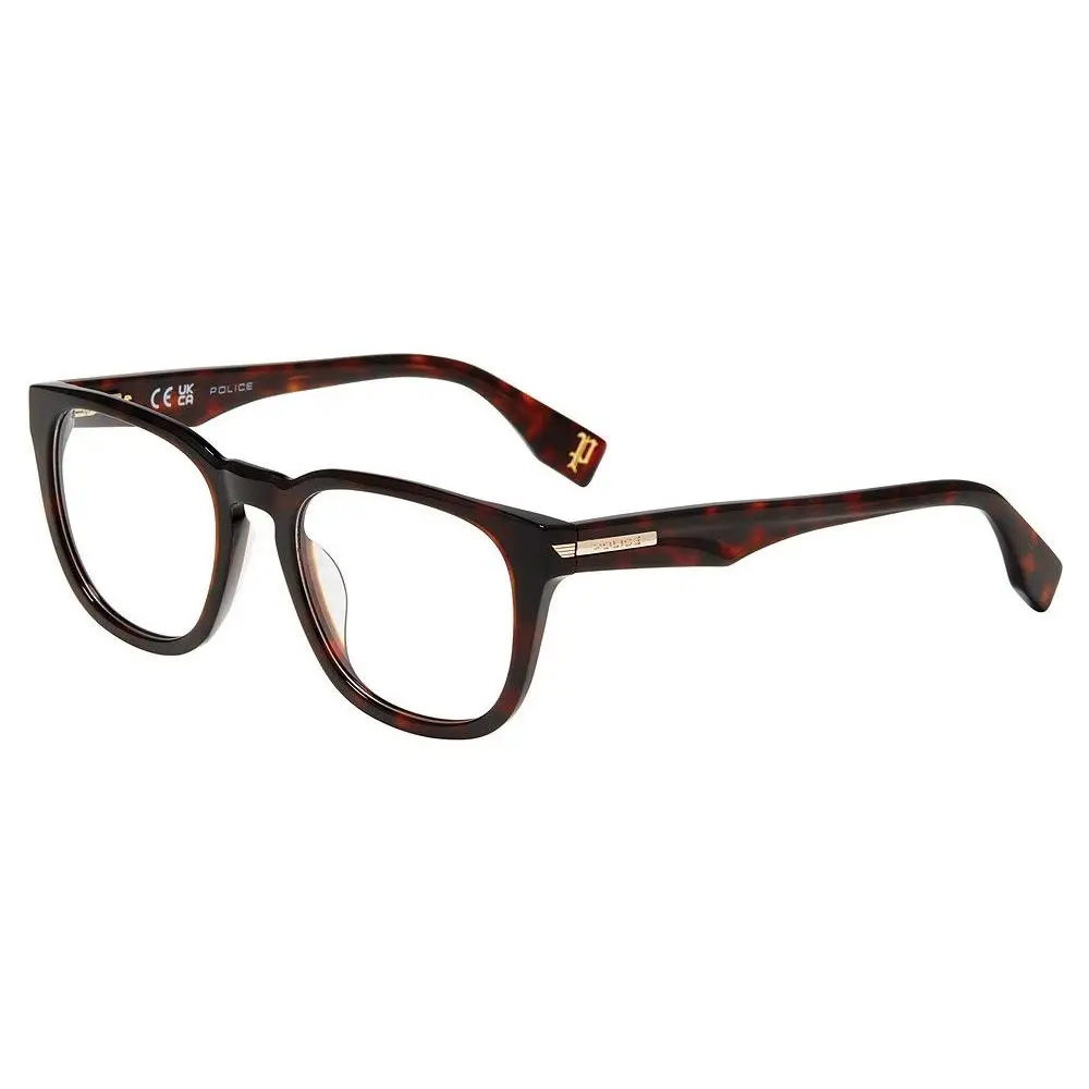 Police VPLU56 Eyeglasses Eye Glasses 0722 Shiny Dark Havana 52mm U