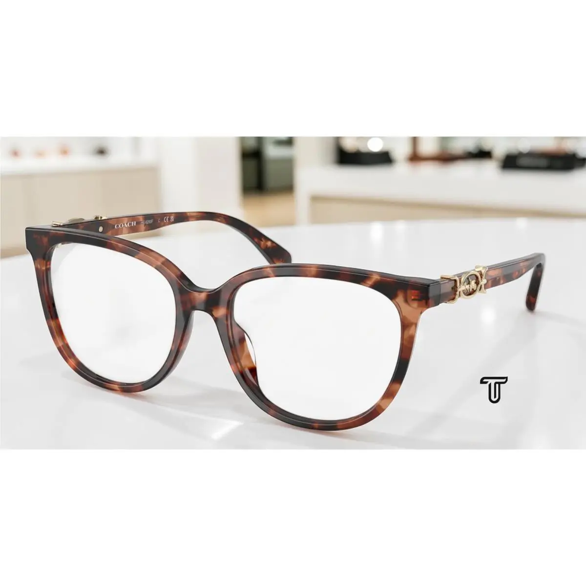 Coach HC6260F 5590 Peach Tortoise Demo Lens 56 mm Women`s Eyeglasses