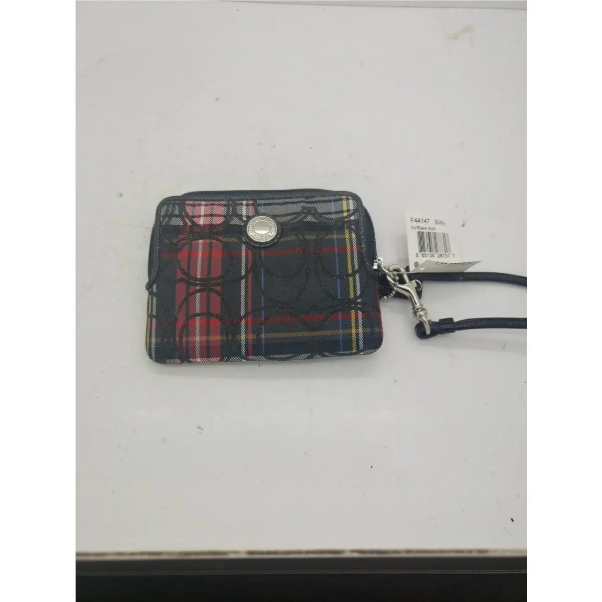 Coach Soho Signature Stripe Tartan Wristlet Wallet Purse F44147 44147