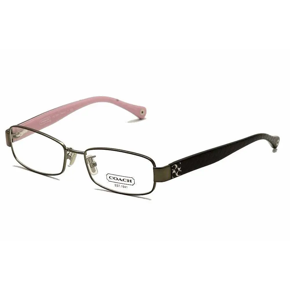 Coach Taryn HC5001 9021 Eyeglasses Women`s Silver Full Rim Rectangle Shape 52mm