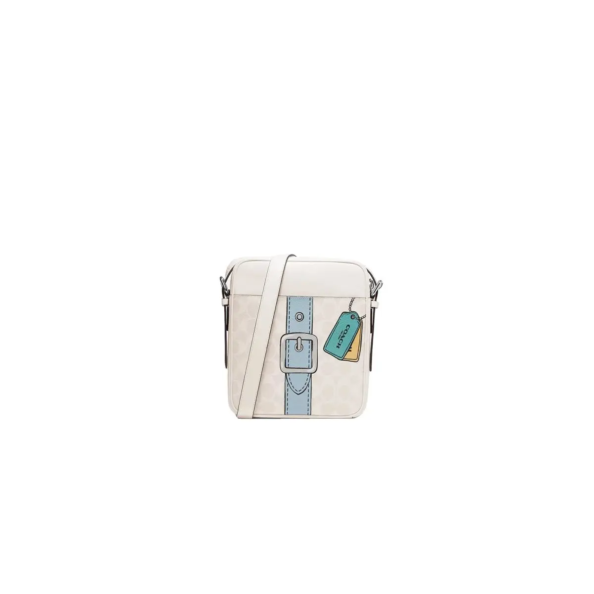 Coach Men`s Hudson Crossbody 21 Bag in Signature Canvas Trompe L`oeil Print