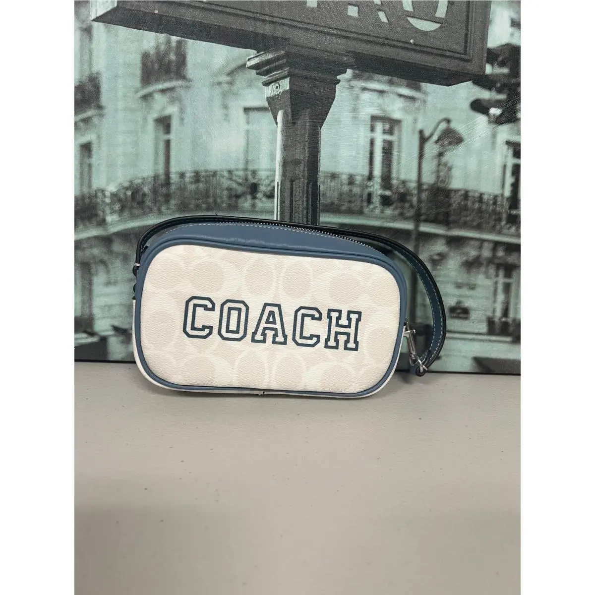Coach CB851 Jamie Wristlet In Signature Canvas IN Chalk/indigo