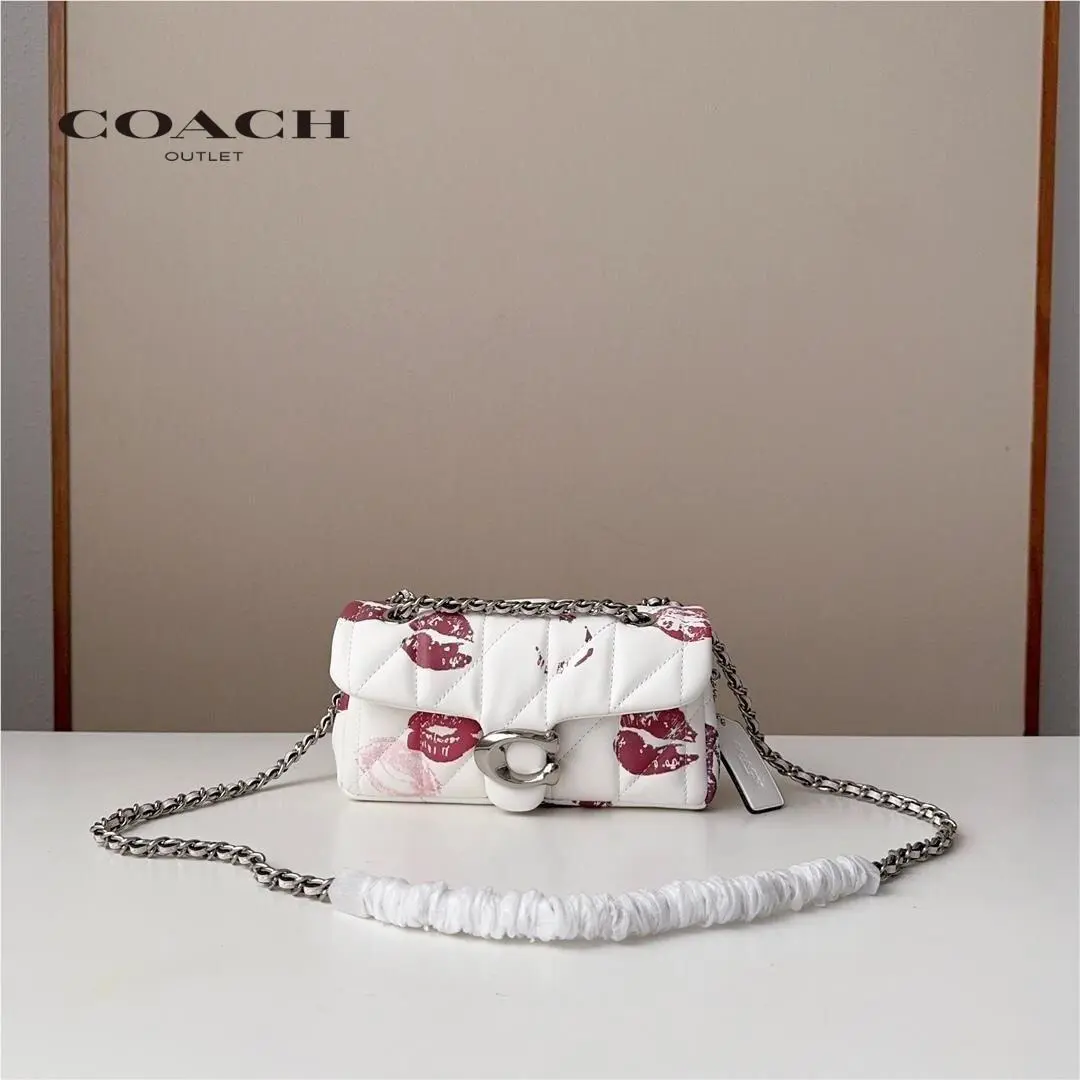Coach CR114 Tabby Shoulder Bag 20 with Quilting and Lip Print Women Outlet