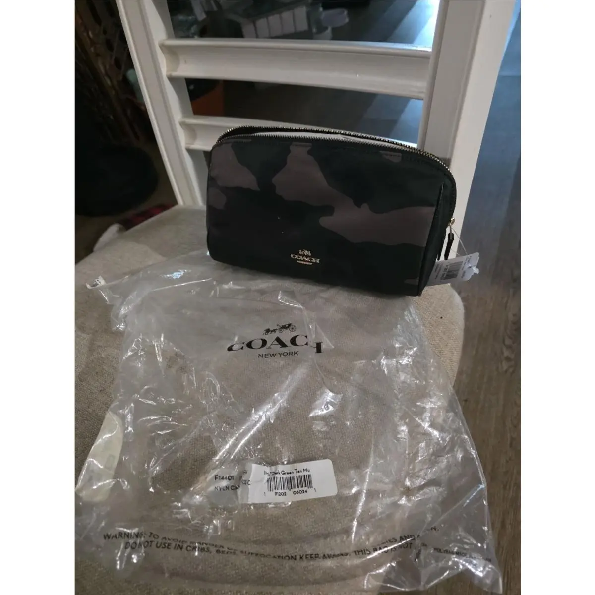 Coach Cosmetic Pouch Camouflage Nylon