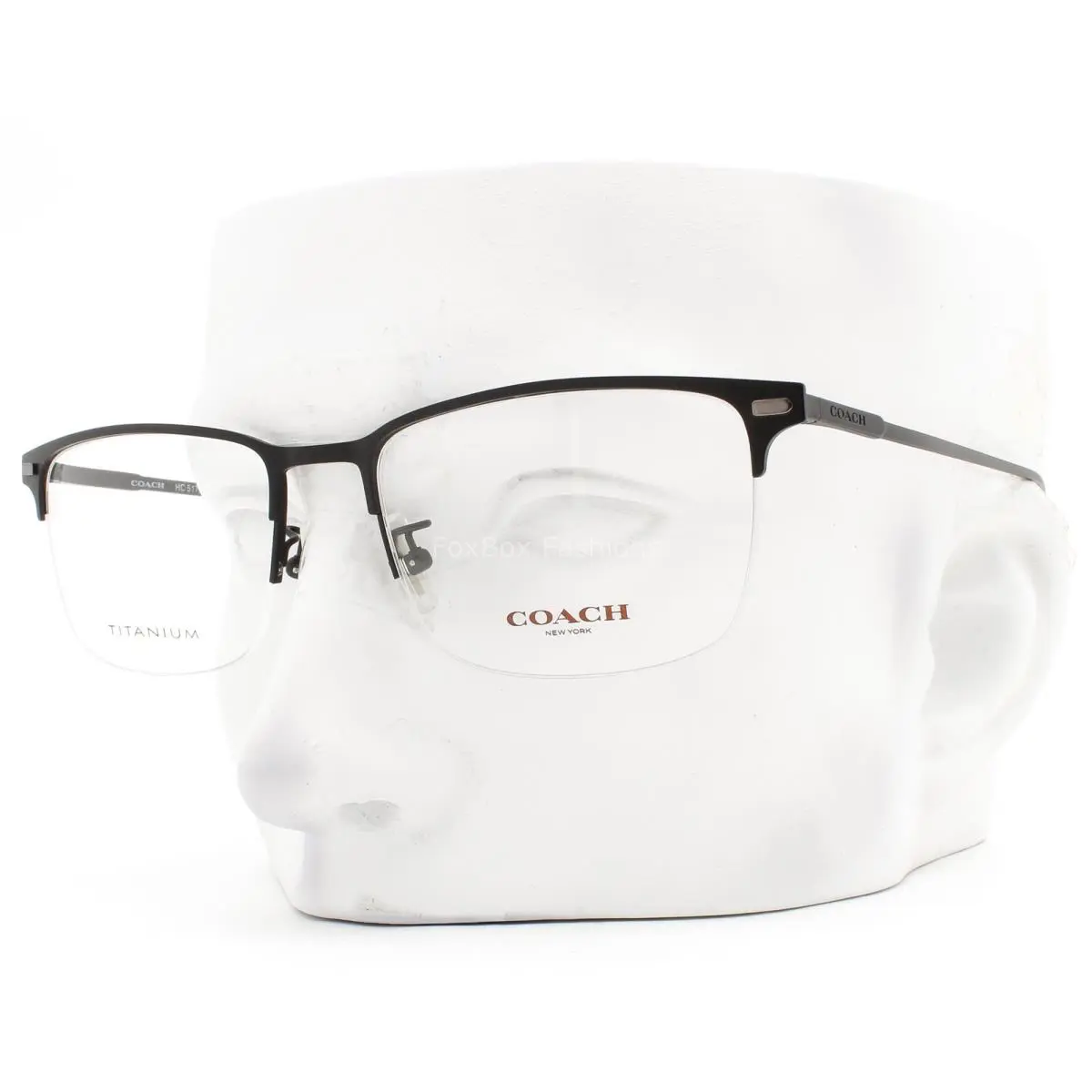 Coach Half Rim Eyeglasses Glasses HC 5172T 9003 Matte Black Titanium 56mm W/case