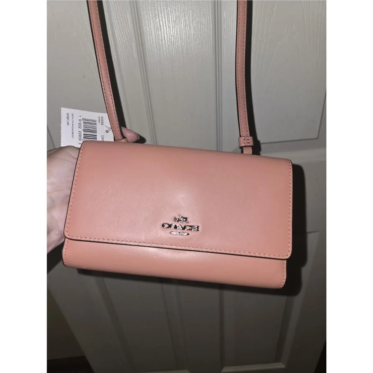 Coach 65558 Smooth Leather Phone Crossbody Wallet Melon