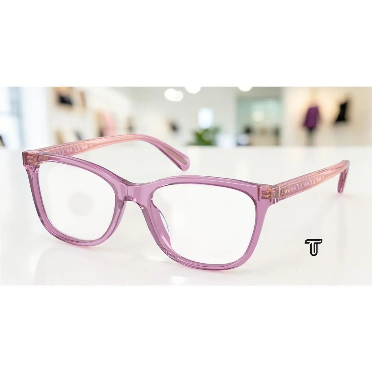 Coach HC6235F 5823 Transparent Amethyst Demo Lens 55 mm Women`s Eyeglasses