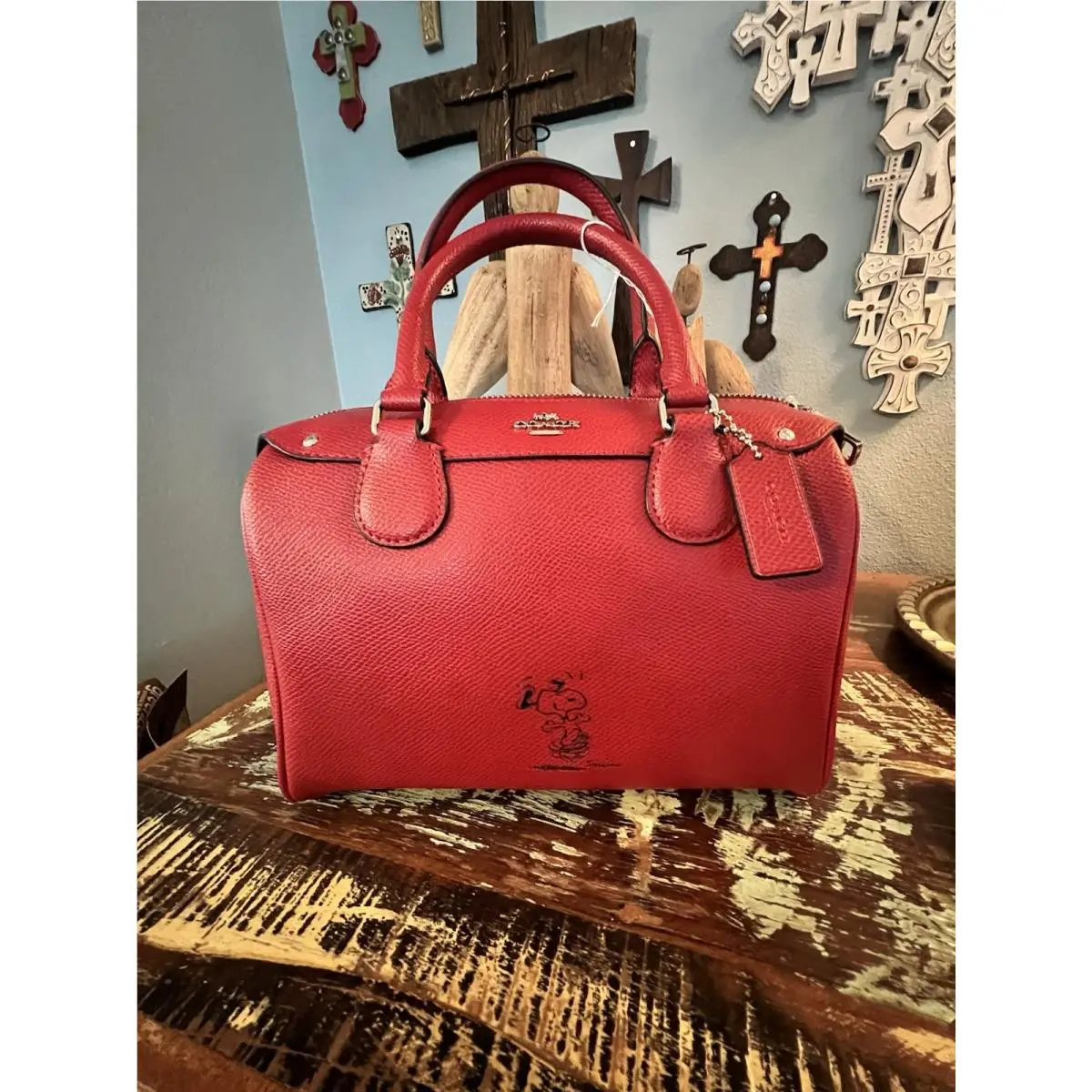 Coach Peanuts Snoopy Two Way Satchel