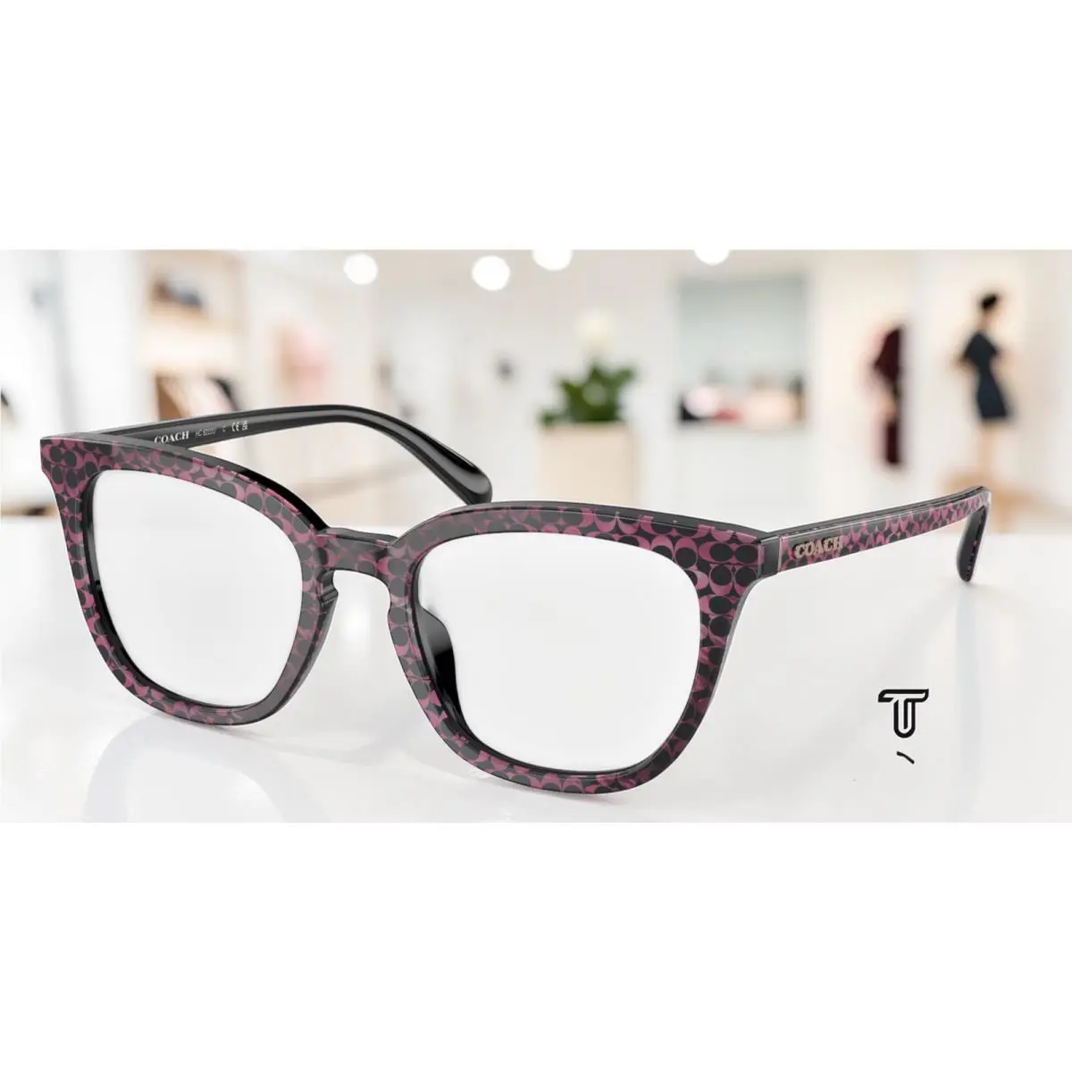 Coach HC6222U 5783 Ruby Pearl Signature C Demo Lens 51 mm Women`s Eyeglasses