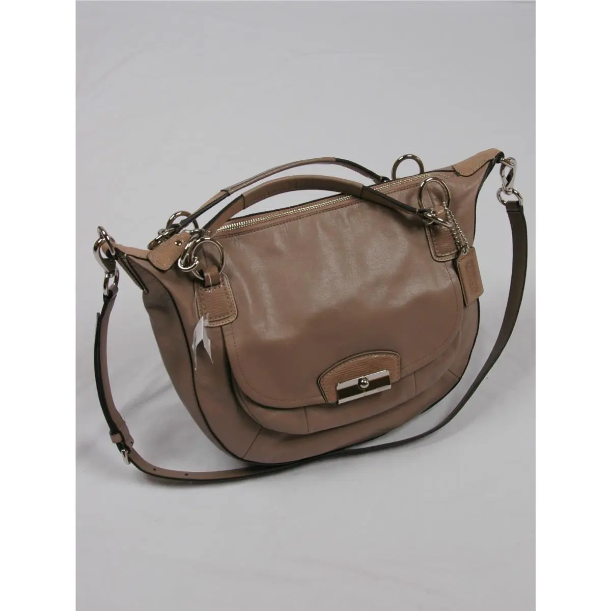 Coach Kristin Leather Round Satchel Crossbody 19295 Fawn