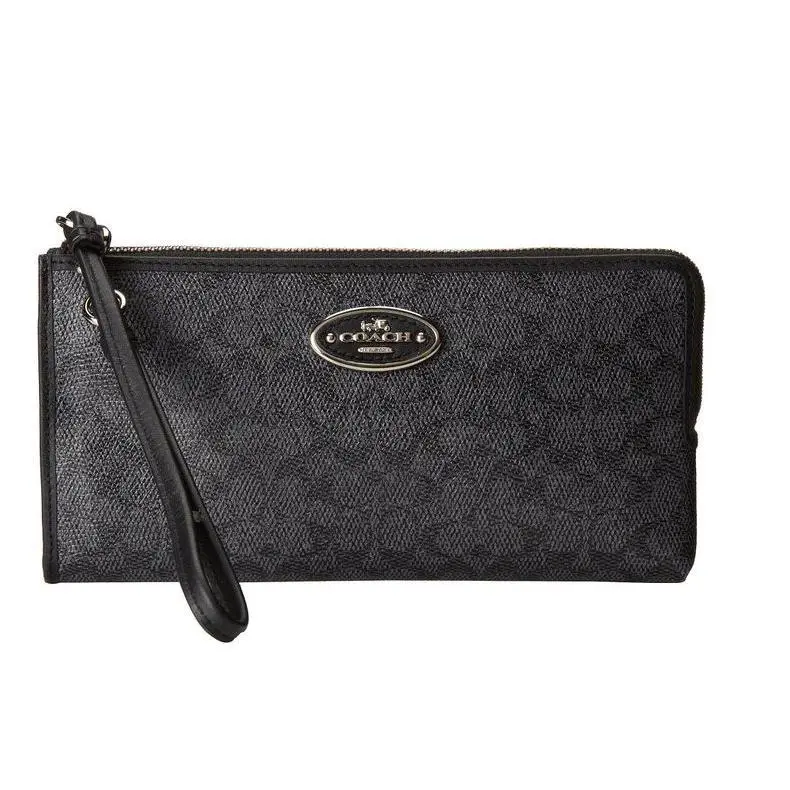 Coach 52997 F52997 Signature C Zippy Wallet/wristlet Fits Iphone Sv/charcoal