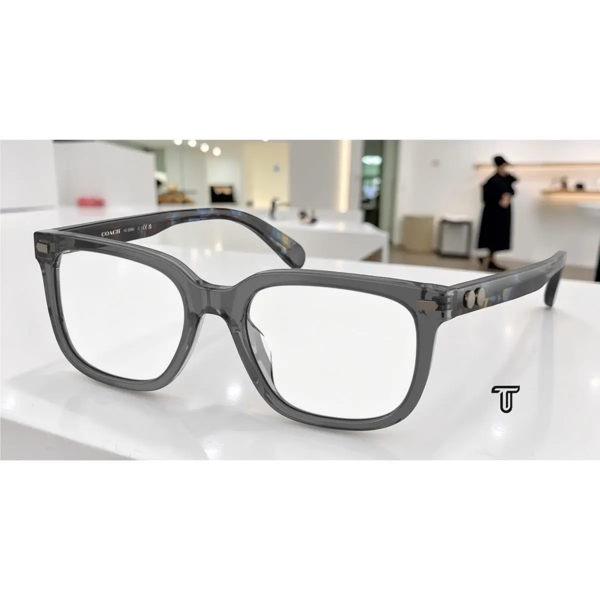 Coach HC6266U 5882 Transparent Grey Demo Lens 53 mm Men`s Eyeglasses