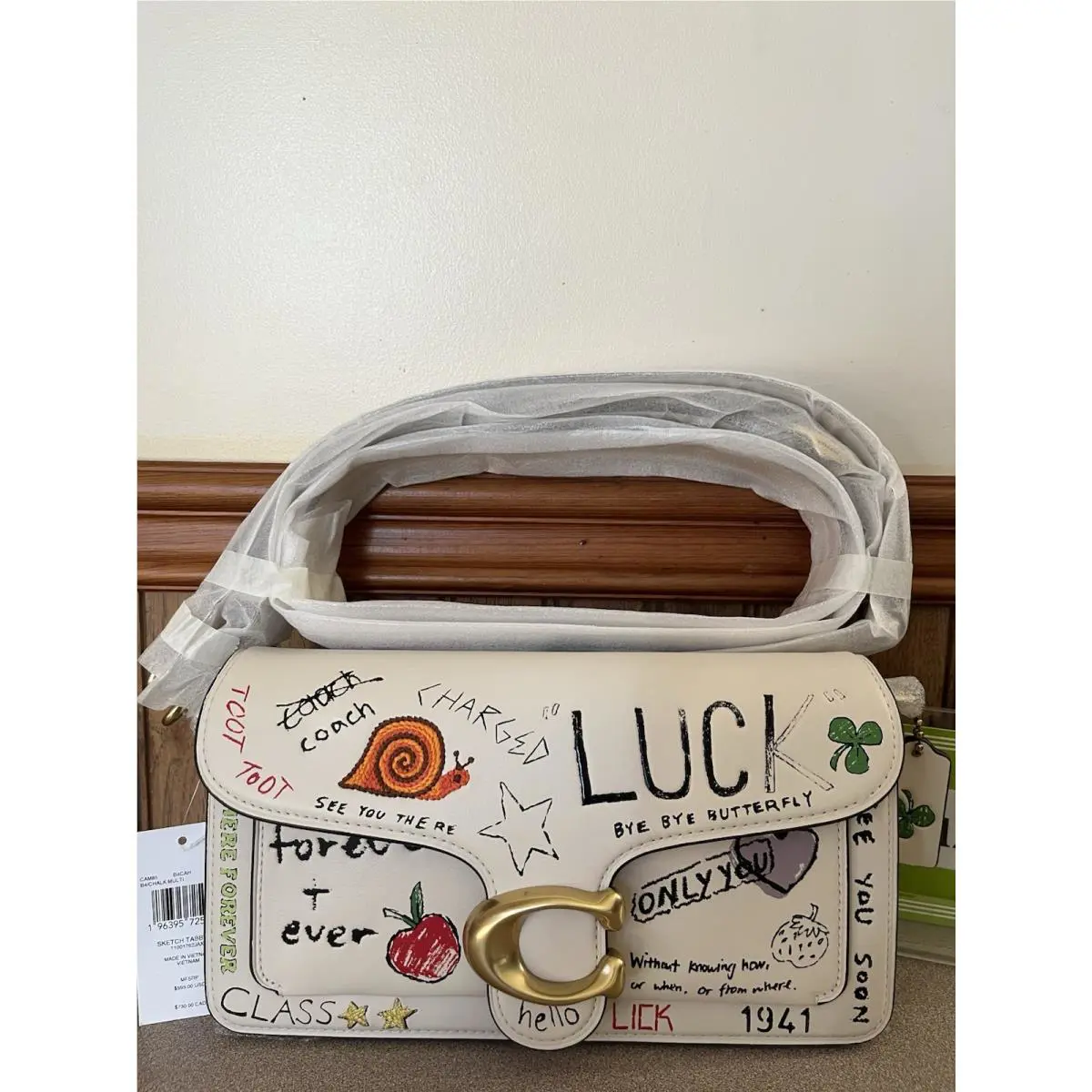 Coach Sketch Print Tabby 26 Shoulder Bag Chalk CAM85