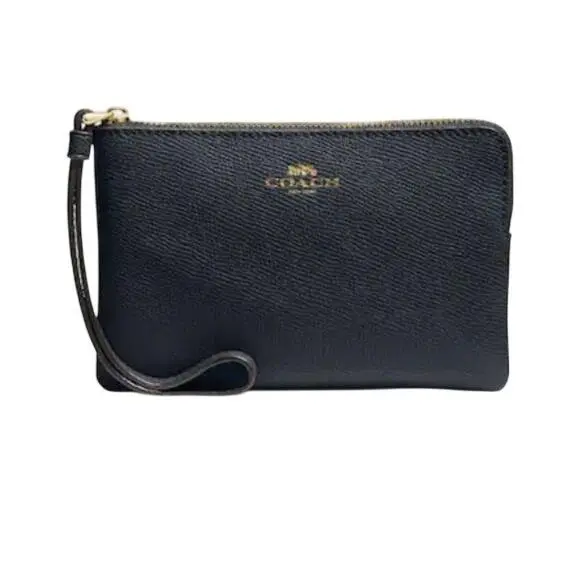 Coach Crossgrain Leather Corner Zip Wristlet Im/midnight