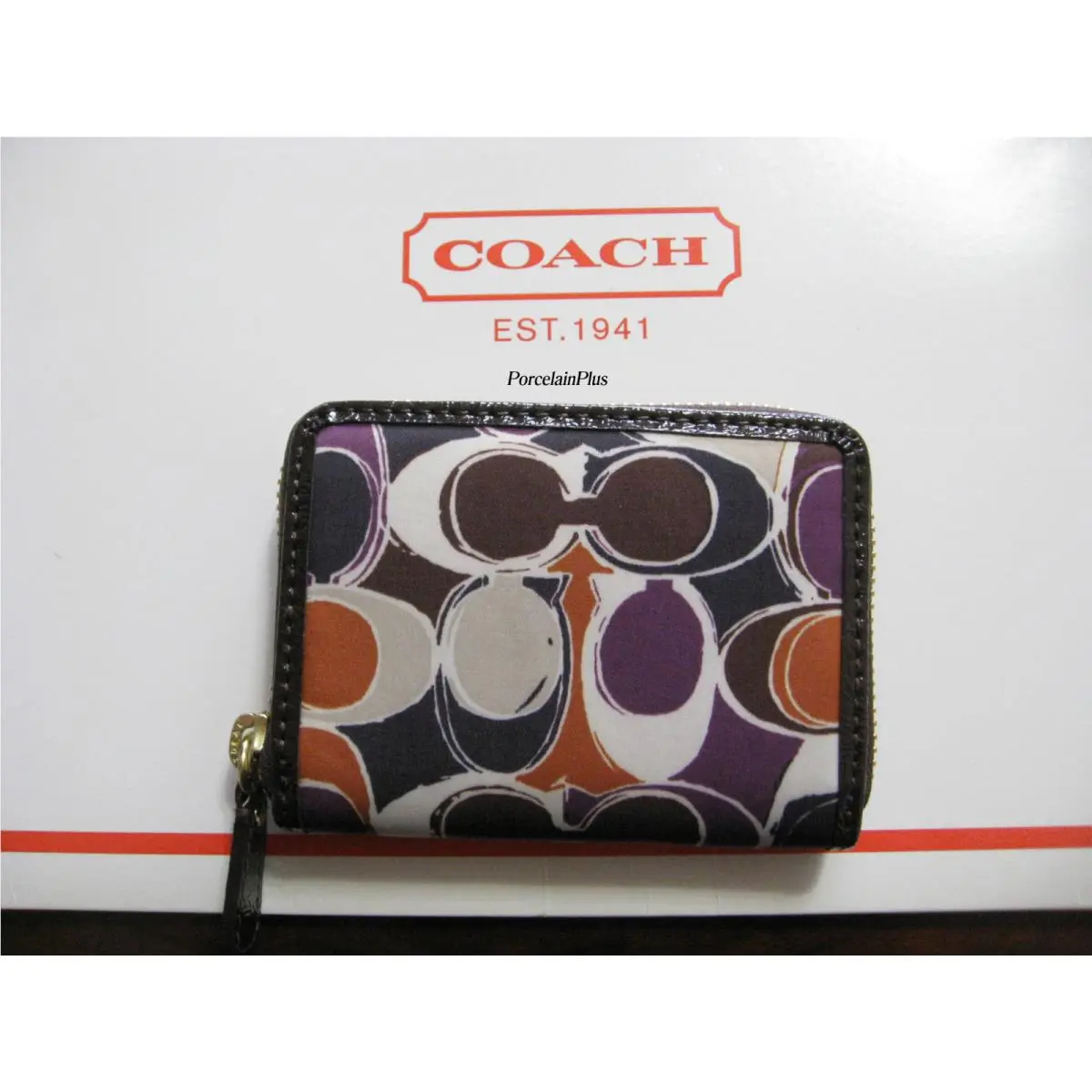Coach Hand Drawn Scarf Print Medium Wallet F62912
